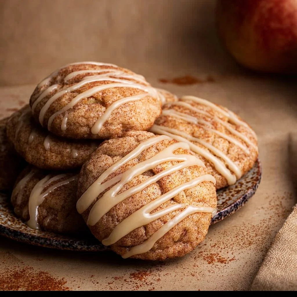 Freshly baked Apple Spice Chocolate Chip Cookies on a cooling rack.
