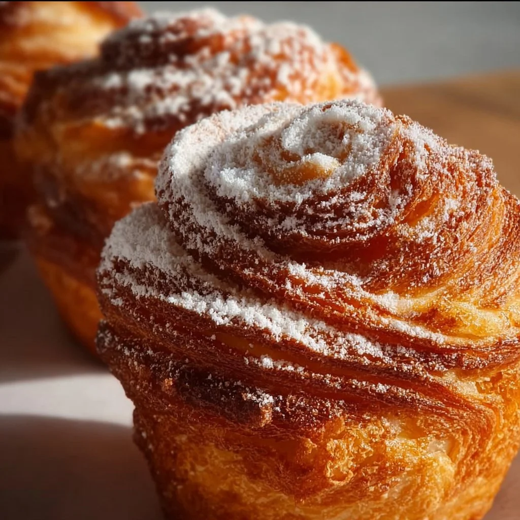 Freshly baked cruffins filled with cinnamon, ready to enjoy for breakfast or dessert.