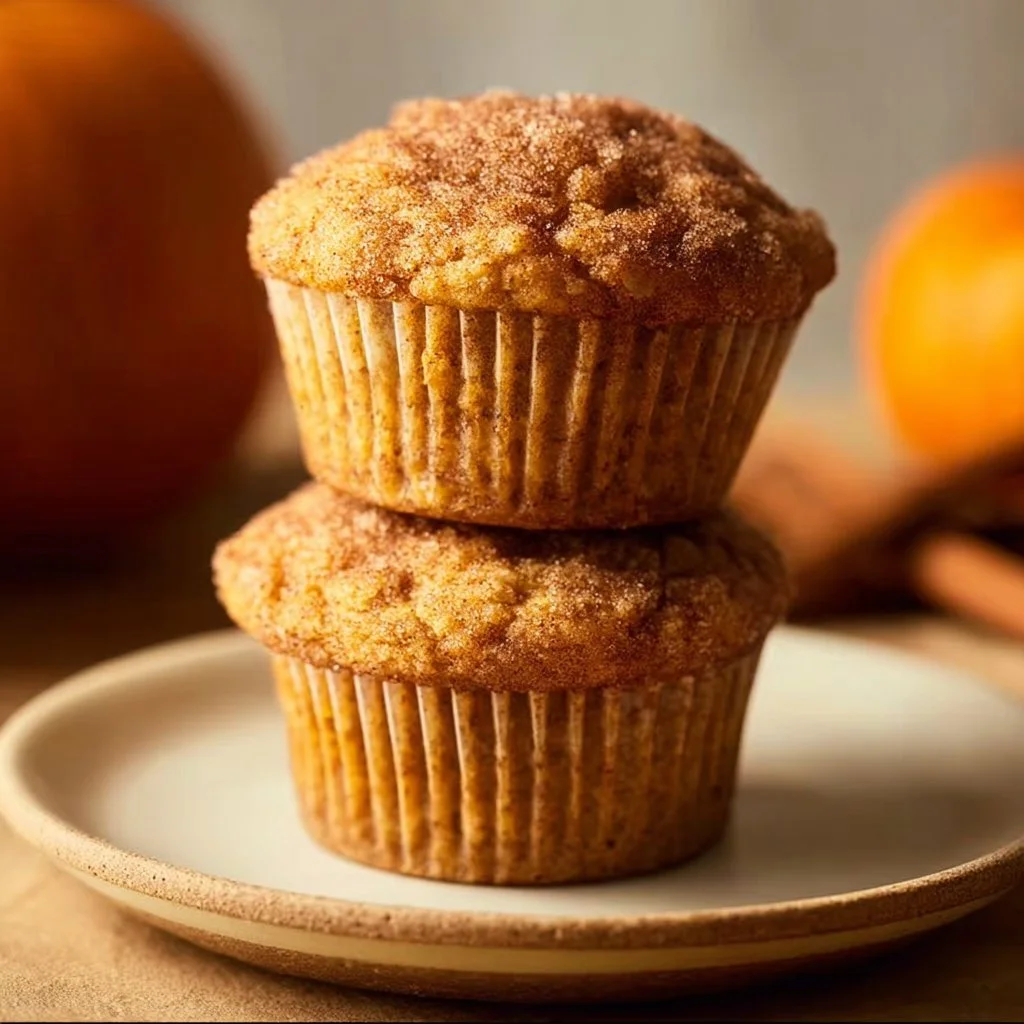 Delicious Kodiak pumpkin muffins on a wooden table with autumn decorations