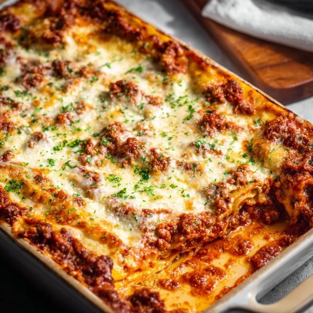 A delicious serving of Lazy Day Lasagna, the ultimate comfort food dish.