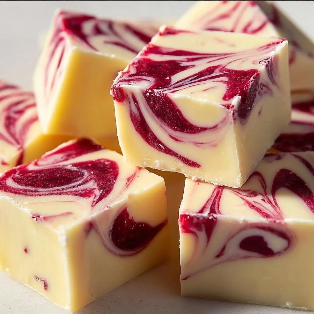 Decadent White Chocolate Raspberry Fudge