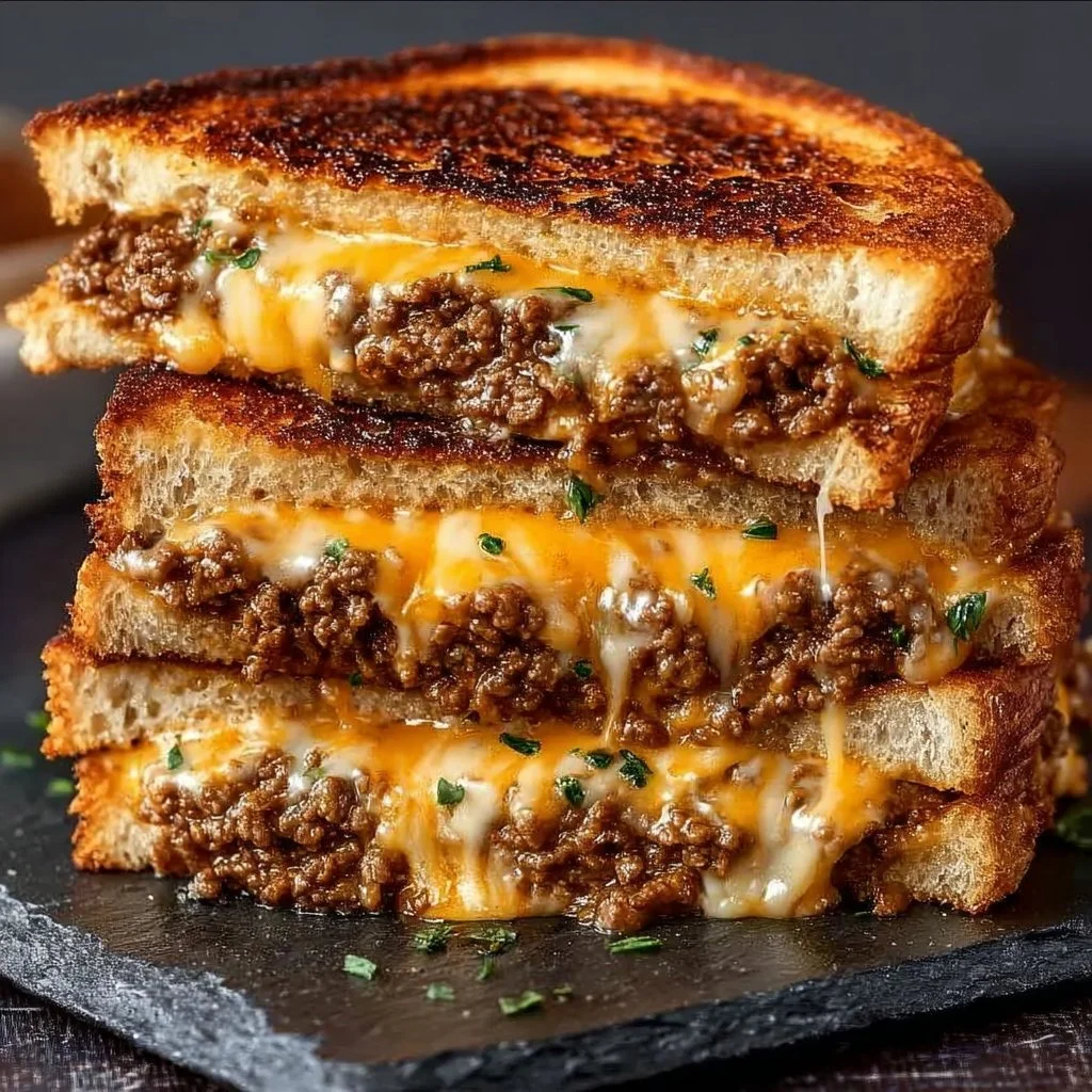 Ultimate Cheesy Ground Beef Melt with melted cheese and seasoned beef
