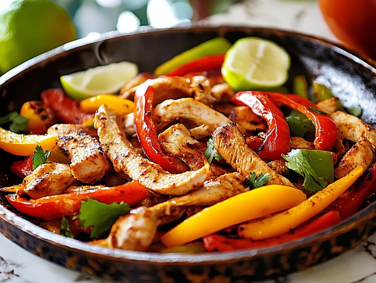 Create easy fajitas de pollo with fresh ingredients and bold flavors. Perfect for weeknight dinners or gatherings!