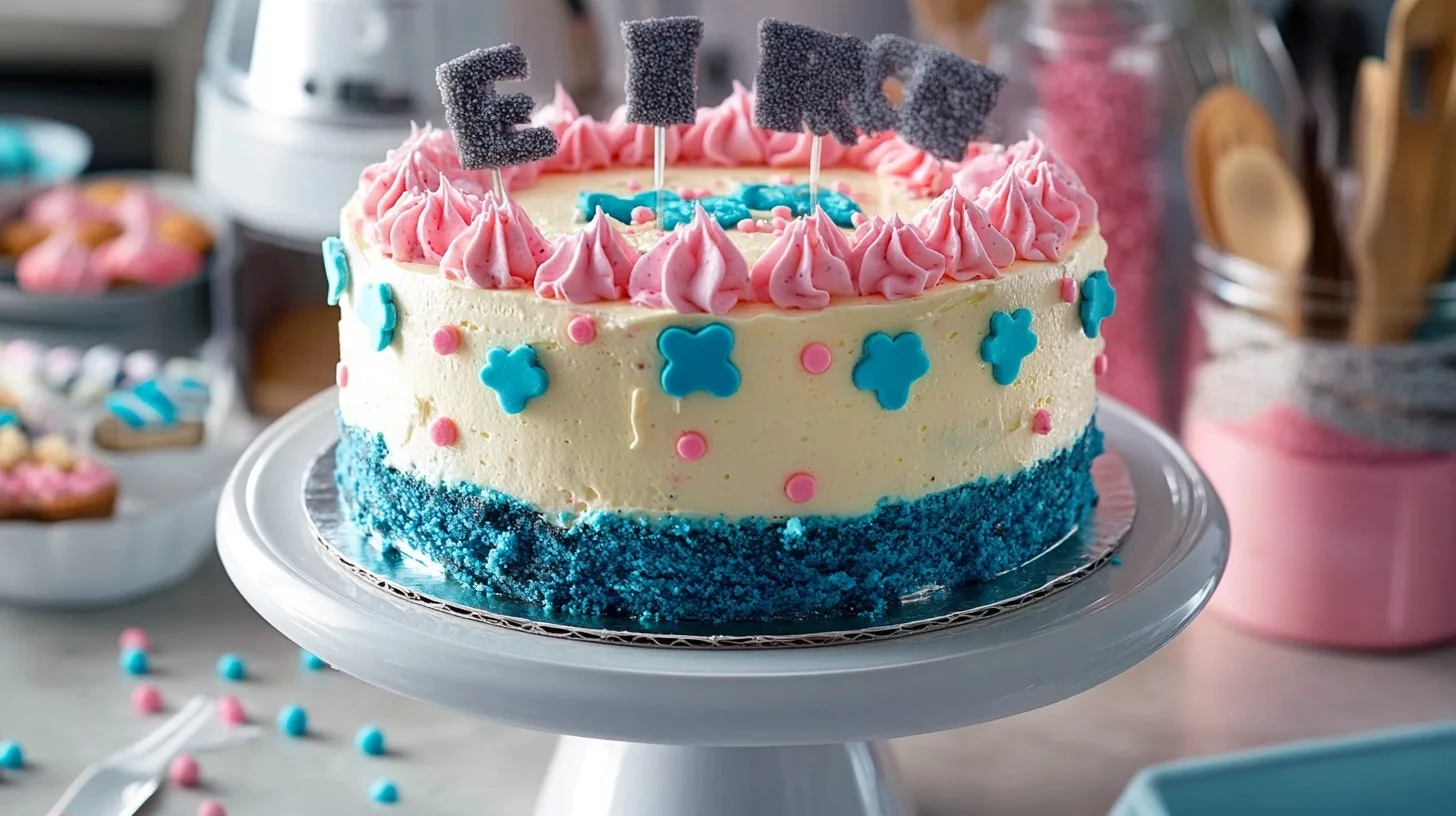 gender reveal cake