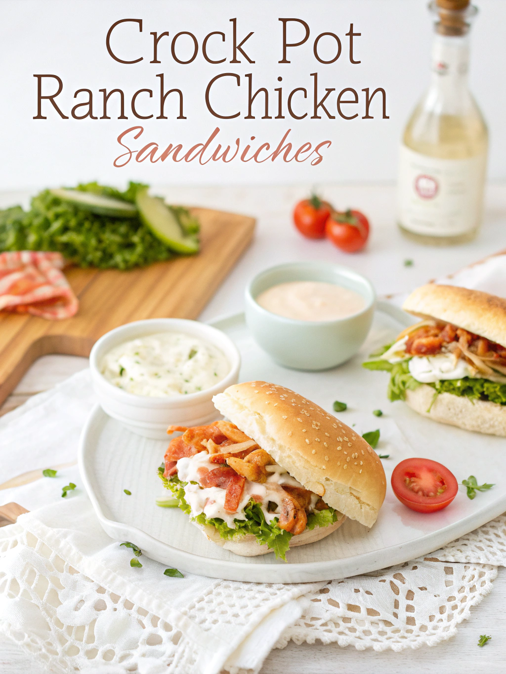 crock pot ranch chicken sandwichespinterest