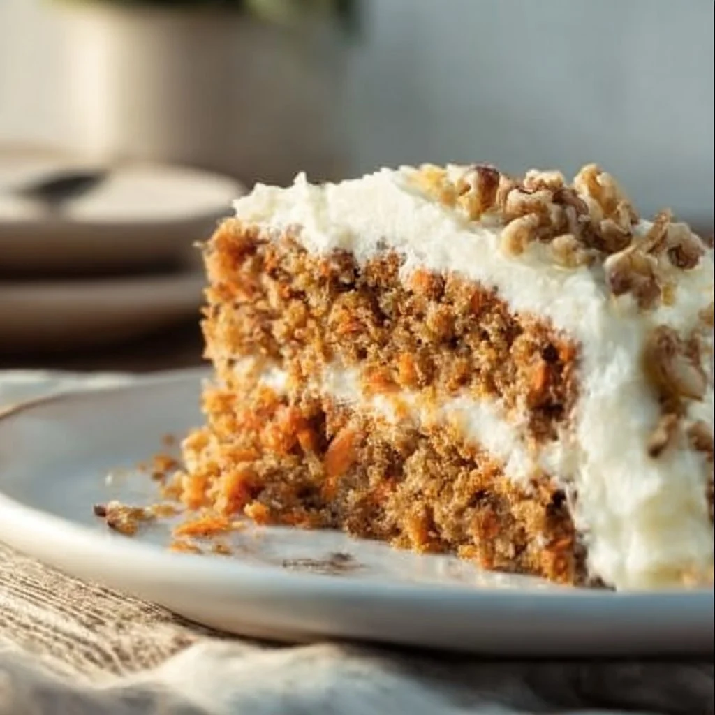 Deliciously layered carrot cake inspired by the Cheesecake Factory recipe.