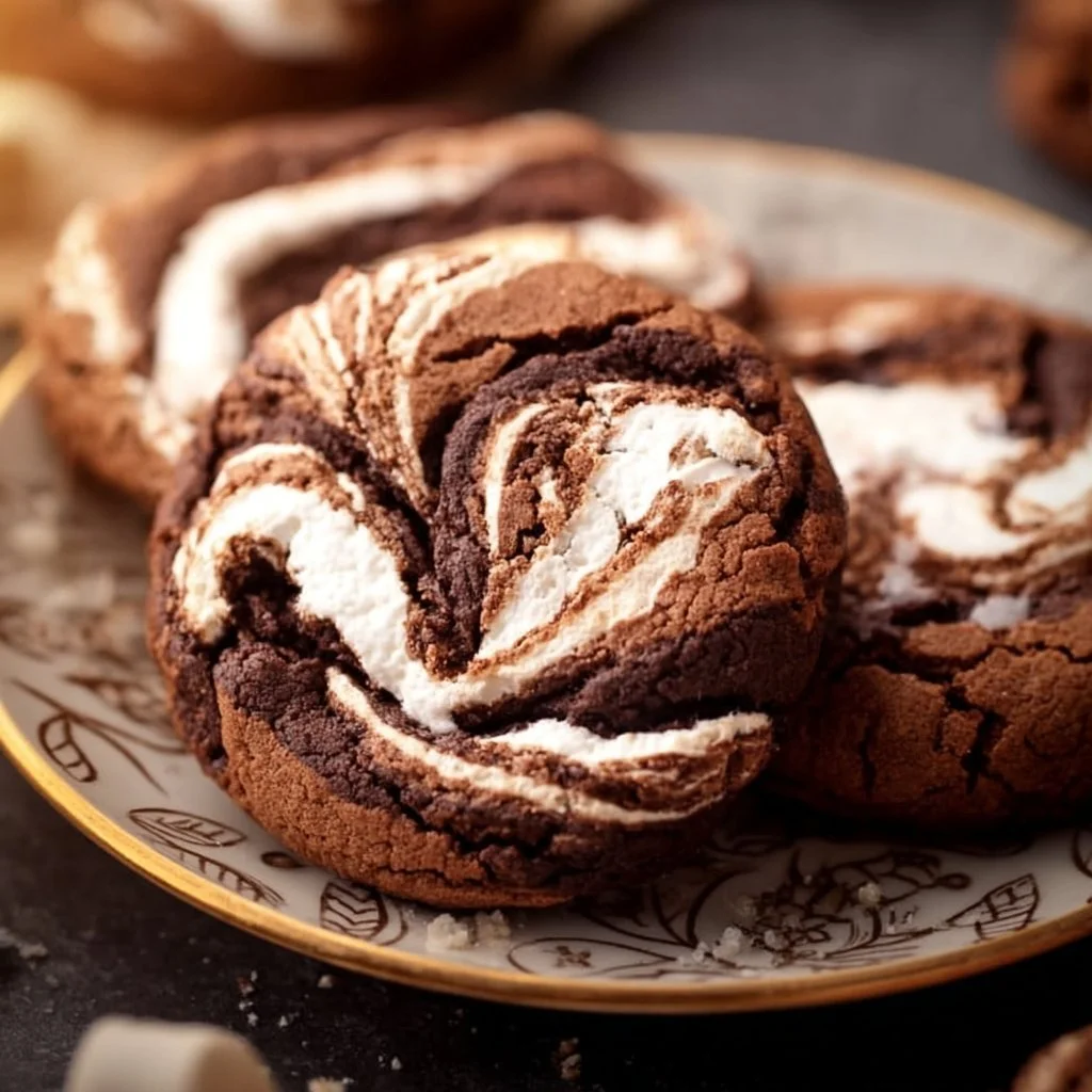 Decadent Chocolate Marshmallow Cookies with chocolate chunks and marshmallows