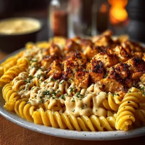 Creamy Velveeta Chicken Rotini Pasta served in a bowl