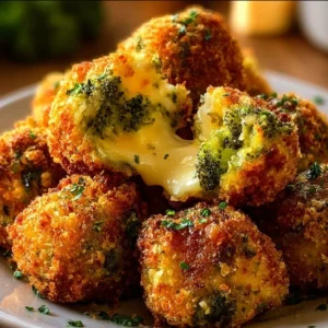 Delicious crispy broccoli cheese balls served as a healthy snack