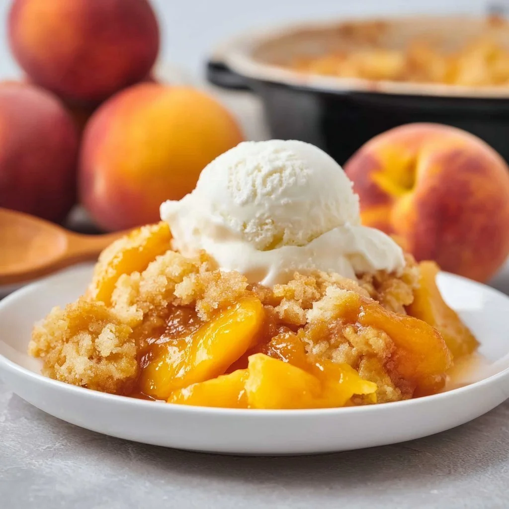 Crockpot Peach Dump Cake