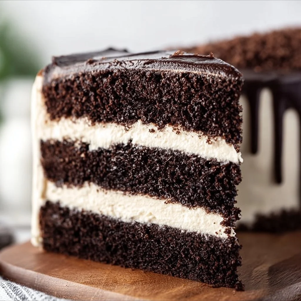 Delicious Guinness Chocolate Cake with smooth Irish Buttercream frosting