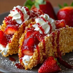 Strawberry Crunch Cheesecake Tacos, a delicious dessert fusion