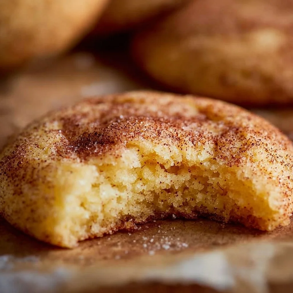 Delicious freshly baked snickerdoodle cookies dusted with cinnamon sugar