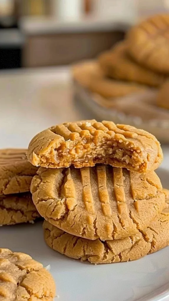 Three ingredient peanut butter cookies fresh out of the oven