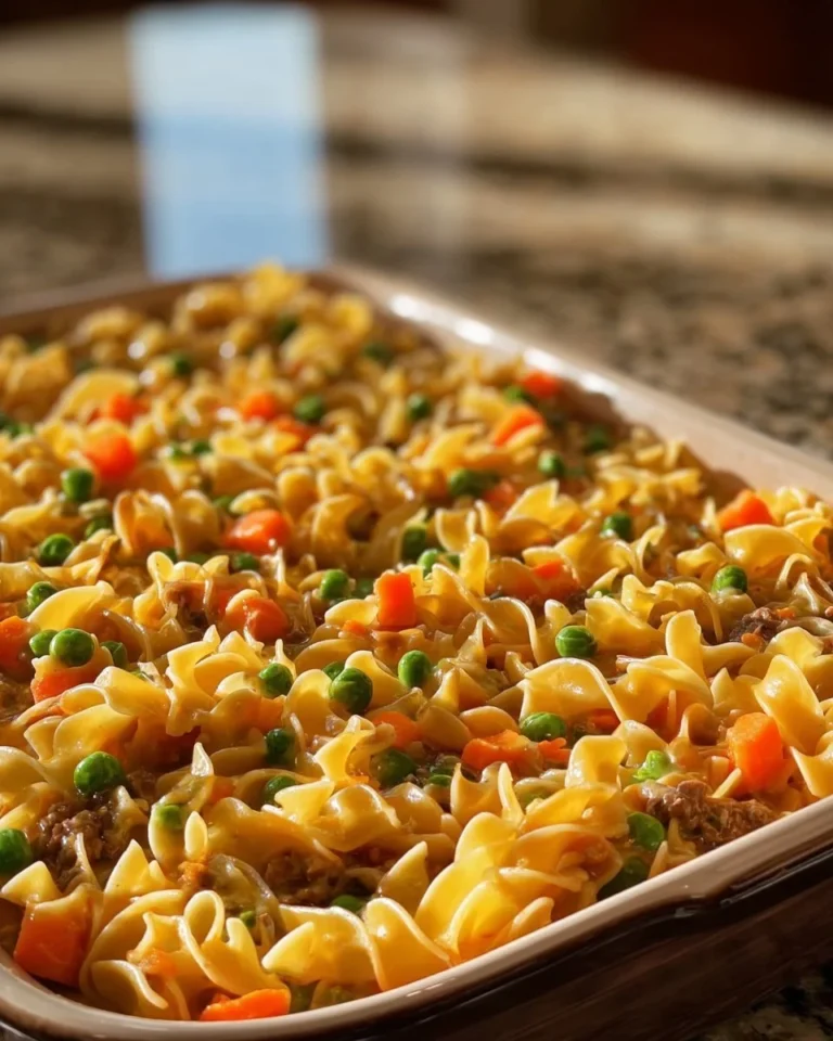 Amish Sunday Savior Casserole baked in a dish, ready to serve