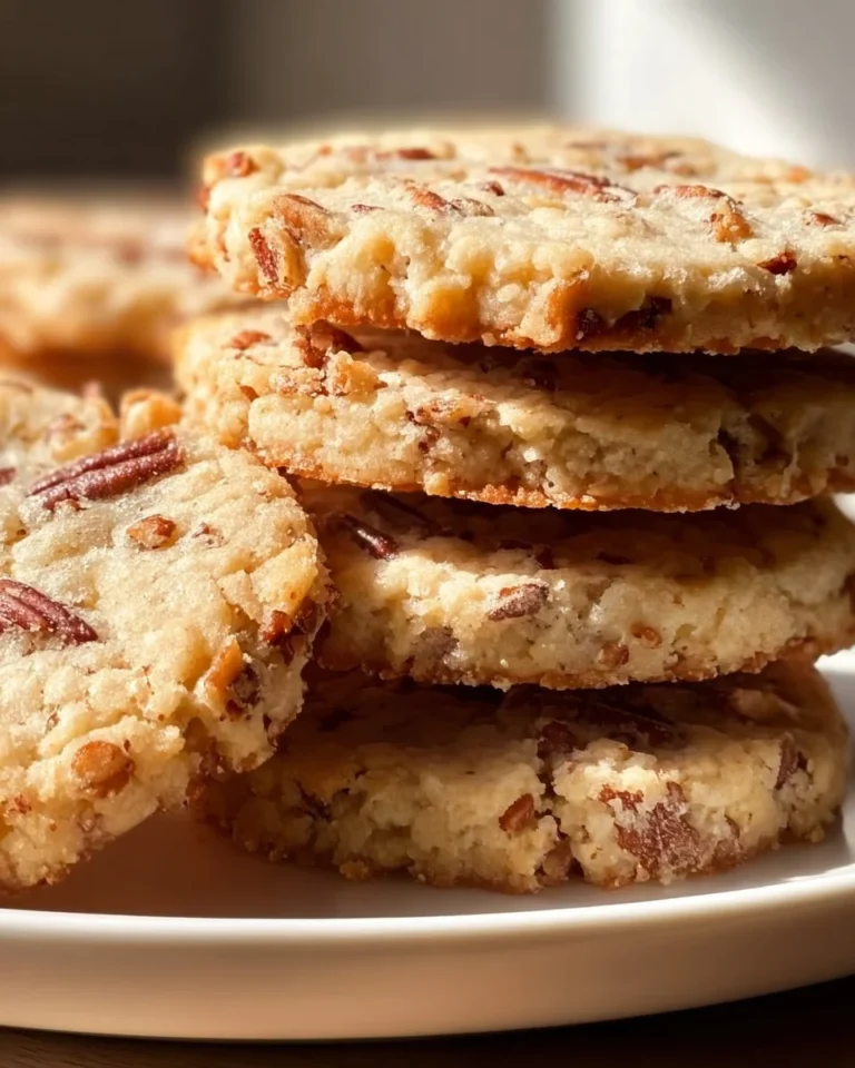 Delicious Butter Pecan Icebox Cookies on a plate, showcasing their rich flavor and texture.