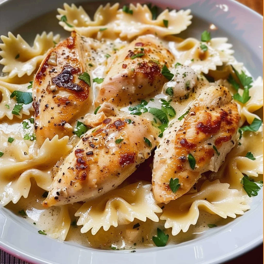 Delicious mozzarella garlic butter chicken served with herbs and spices