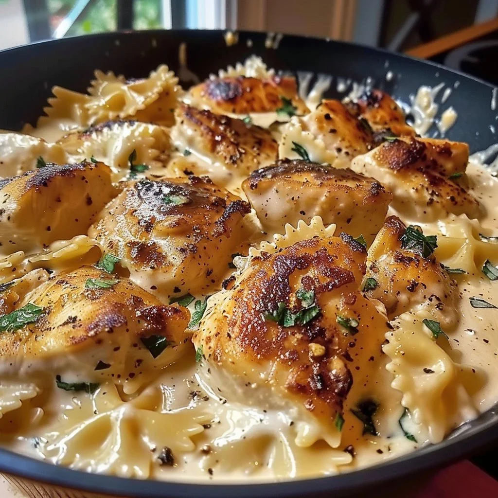Mozzarella Garlic Butter Chicken Bowties