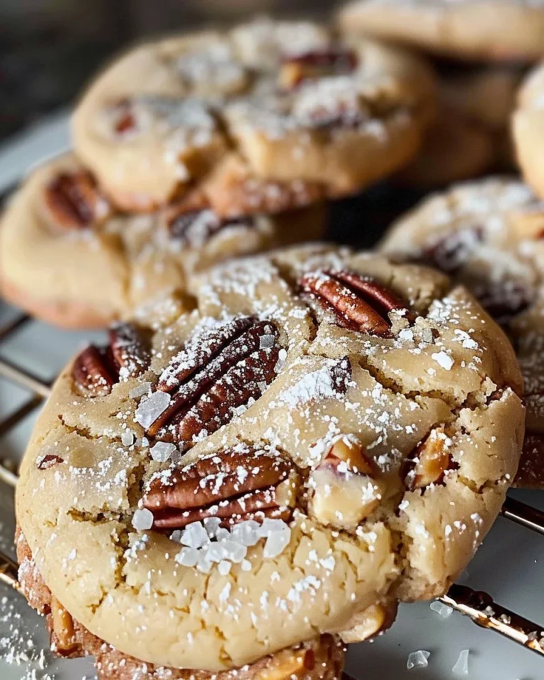 Delicious homemade pecan cookies stacked on a plate
