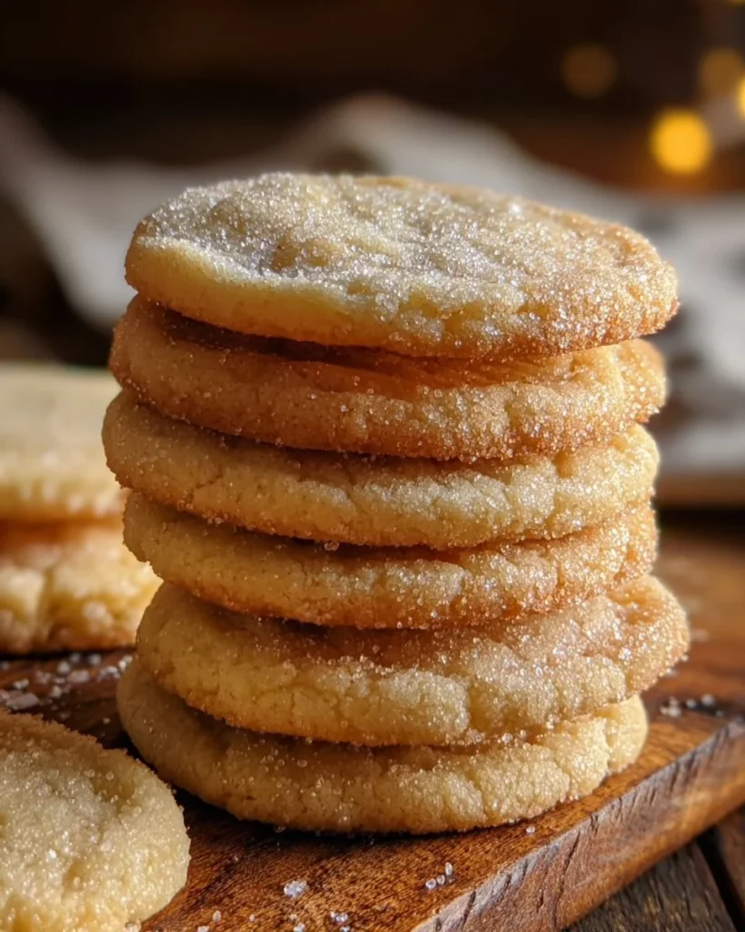 Soft buttermilk sugar cookies stacked on a plate