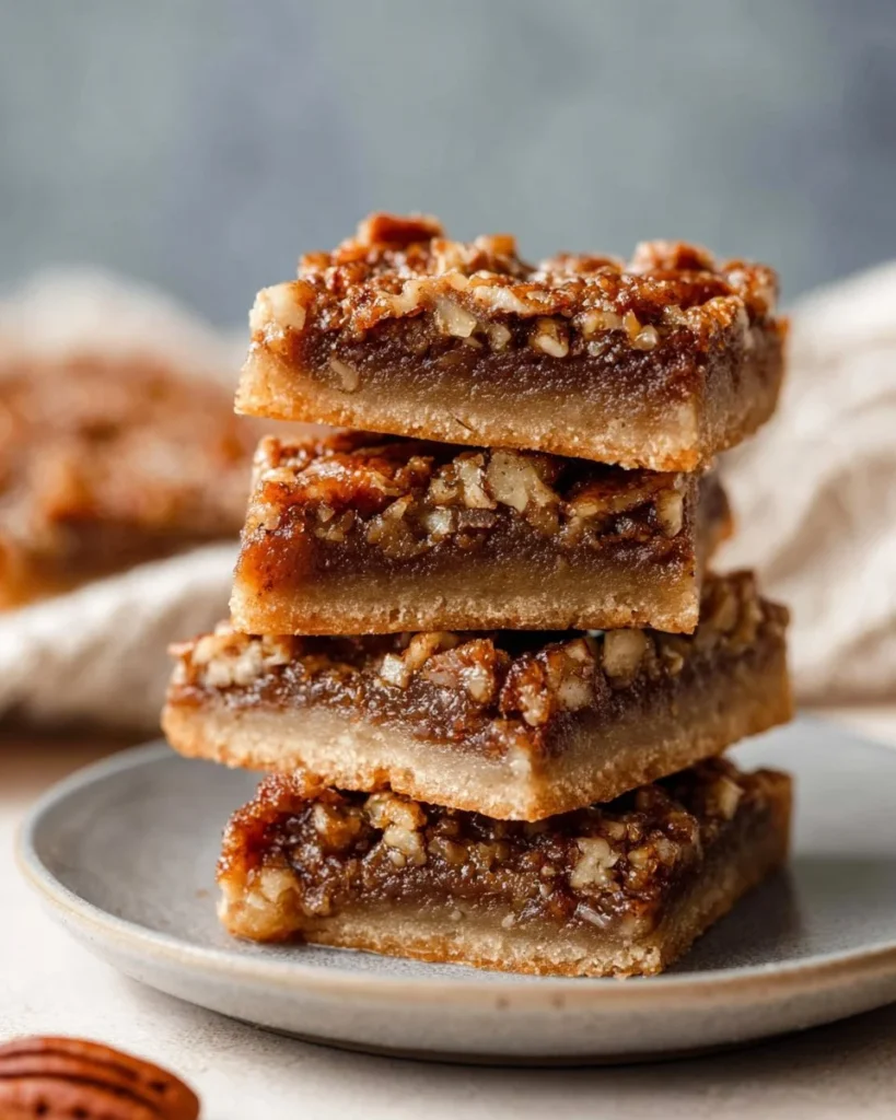 Delicious brown butter pecan pie bars, a twist on classic pecan pie.
