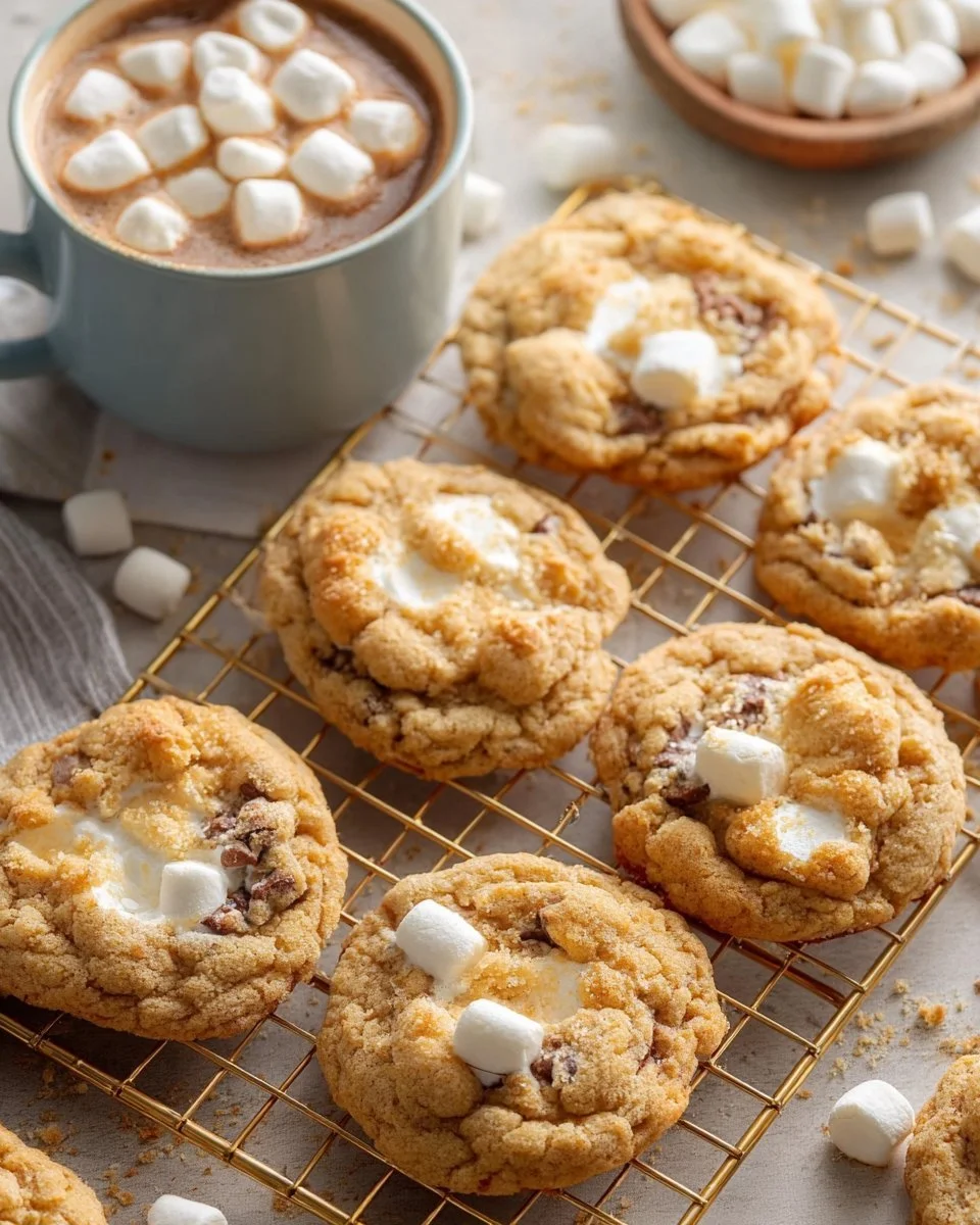 Brown butter rice cereal marshmallow cookies with a crispy texture and gooey marshmallows