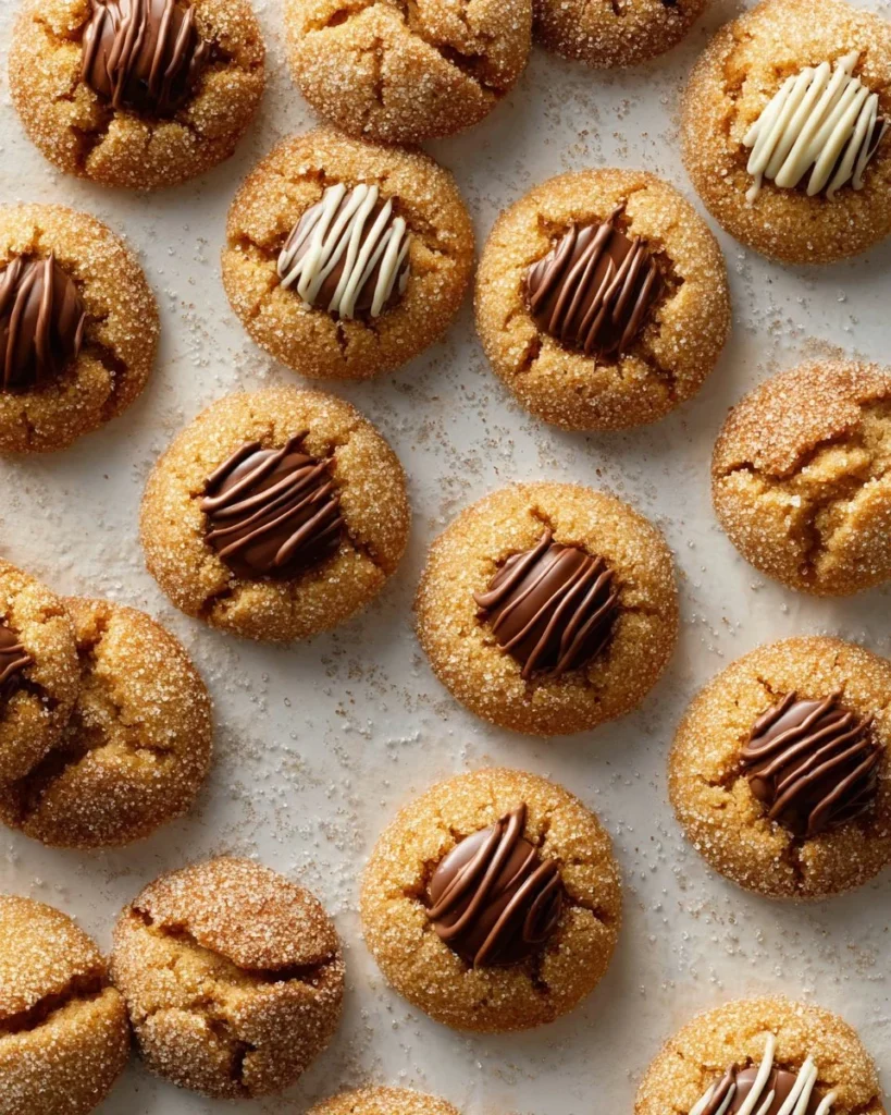 Chocolate Kiss Cookies topped with chocolate kisses, fresh from the oven.