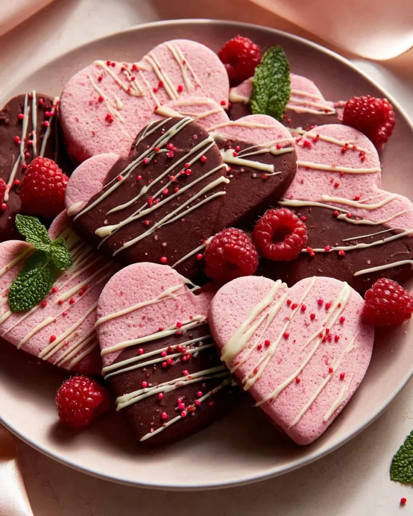 Delicious freeze-dried raspberry sugar cookies on a plate