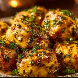 Delicious Garlic Butter Chicken served with herbs and spices on a plate