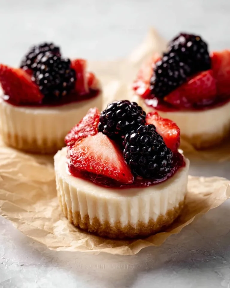 Assorted mini cheesecakes displayed on a dessert table