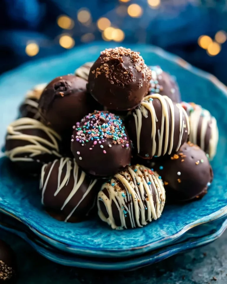 Deliciously crafted Oreo Truffles topped with chocolate and crushed Oreos