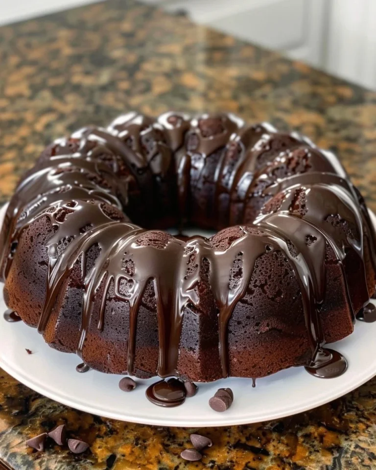 Deliciously moist Chocolate Bundt Cake with a rich chocolate glaze