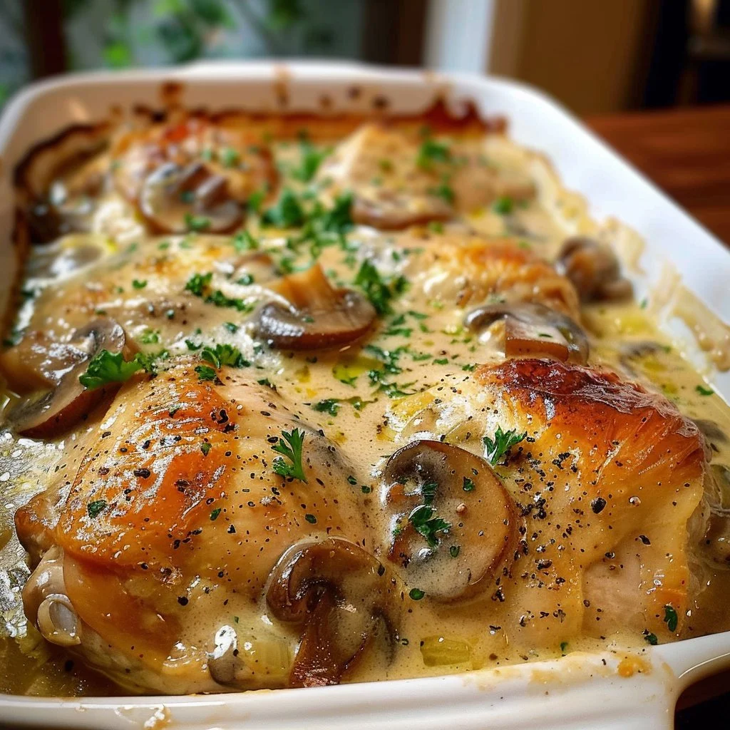 Creamy Baked Chicken Mushroom