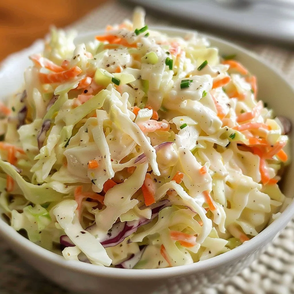 Creamy and crunchy KFC coleslaw served as a side dish
